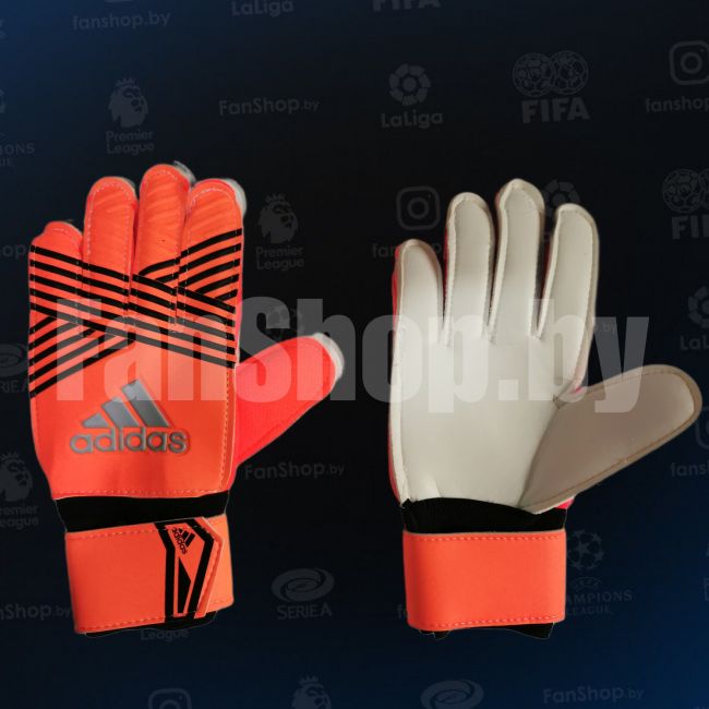 Вратарские перчатки Adidas защита оранжевые детские