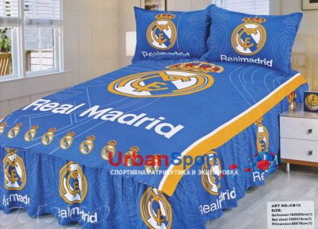 Постельное белье ФК Реал Мадрид с эмблемой с одной наволочкой