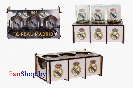 Стопки в цветной сувенирной упаковке ФК Реал Мадрид