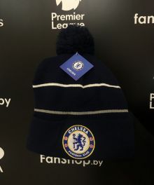 Шапка ФК Челси тёмно-синяя с пумпоном