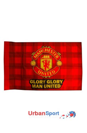 Флаг ФК Манчестер Юнайтед красный в клетку