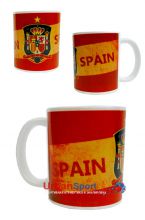 Кружка керамическая сборной Испании красно-желтая