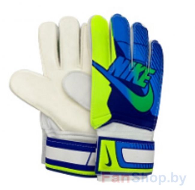 Вратарские перчатки Nike защита сине-зеленые