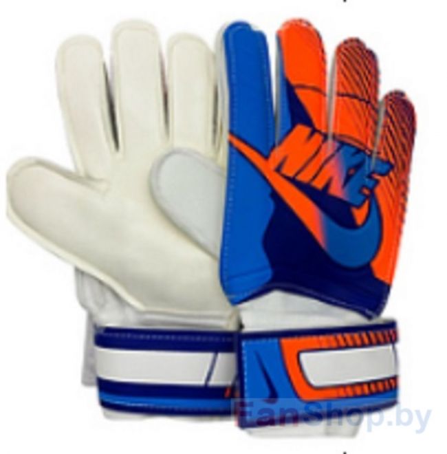 Вратарские перчатки Nike защита сине-оранжевые