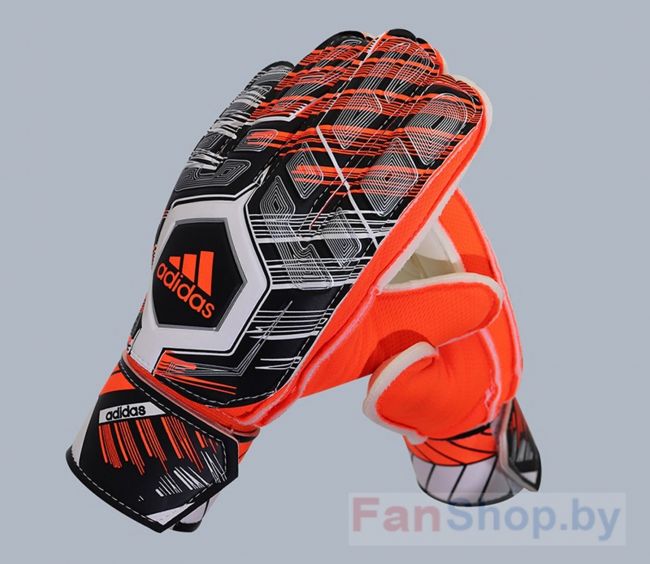 Вратарские перчатки Adidas защита оранжевые