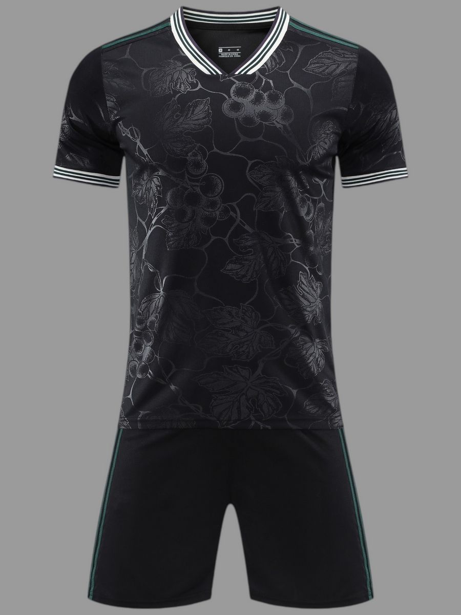 Футбольная форма для команды черная с узором