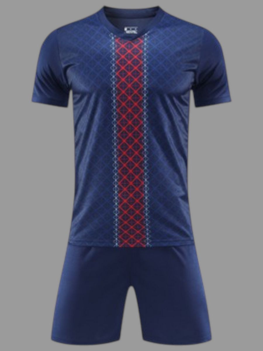 Футбольная форма для команды темно-синяя с узором