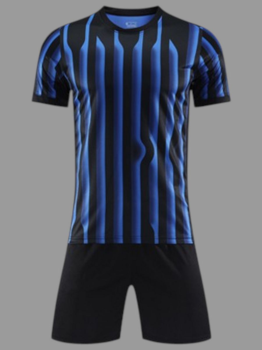 Футбольная форма для команды черно-синяя полоска