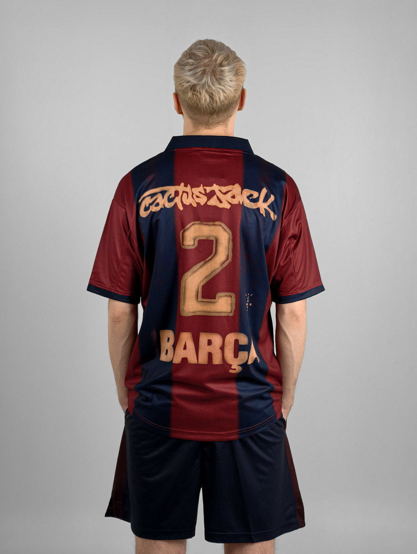 Фанатская Барселона майка футбольная Cactus Jack Skeleton