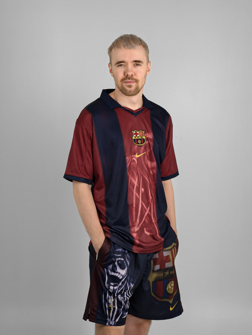 Фанатская Барселона майка футбольная Cactus Jack Skeleton