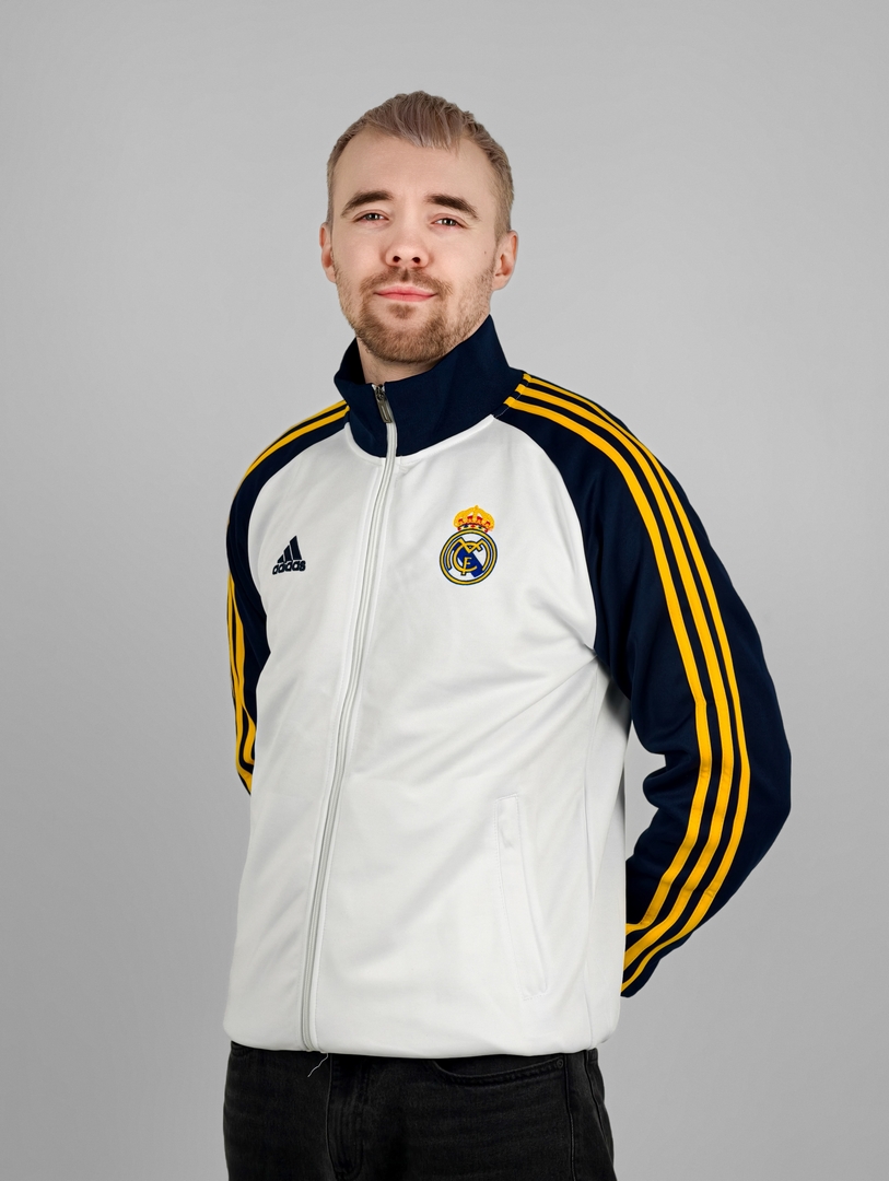 Олимпийка ФК Реал Мадрид бело-синяя