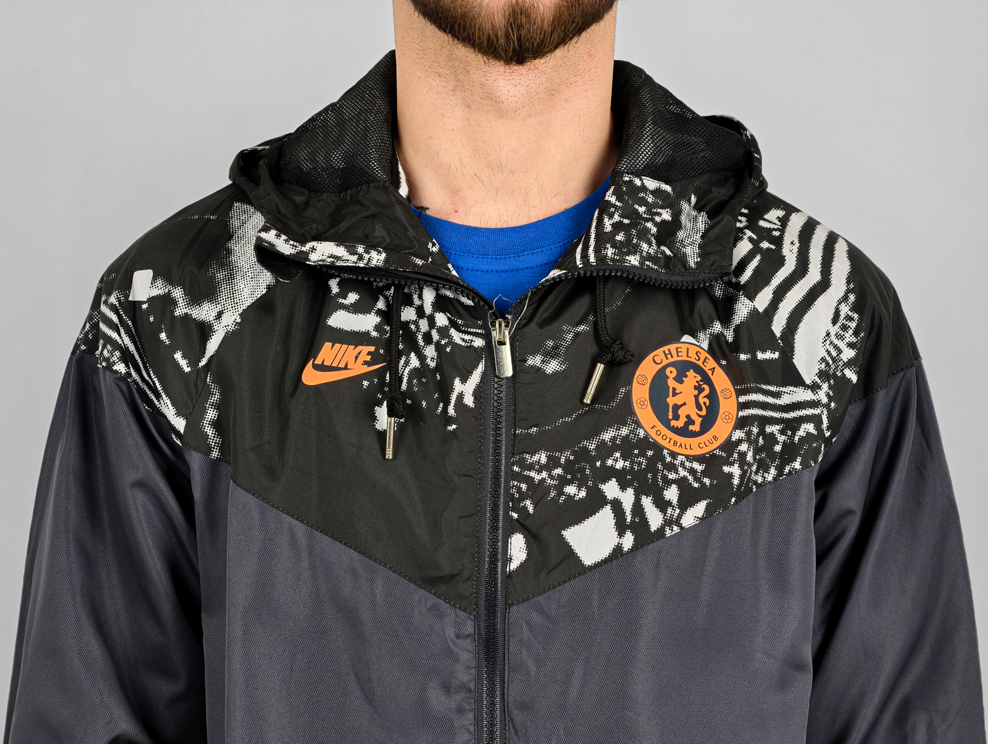 Ветровка ФК Челси Nike серо-черная